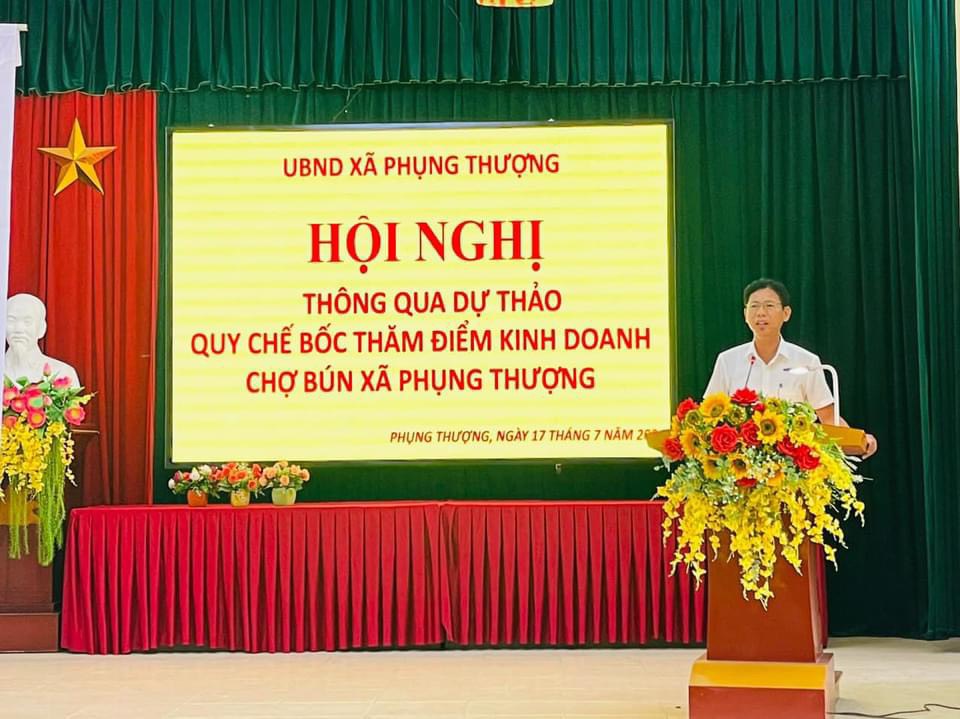 CHỢ AN TOÀN THỰC PHẨM XÃ PHỤNG THƯỢNG PHỤC VỤ CÁC TIÊU CHÍ XDNTM NÂNG CAO